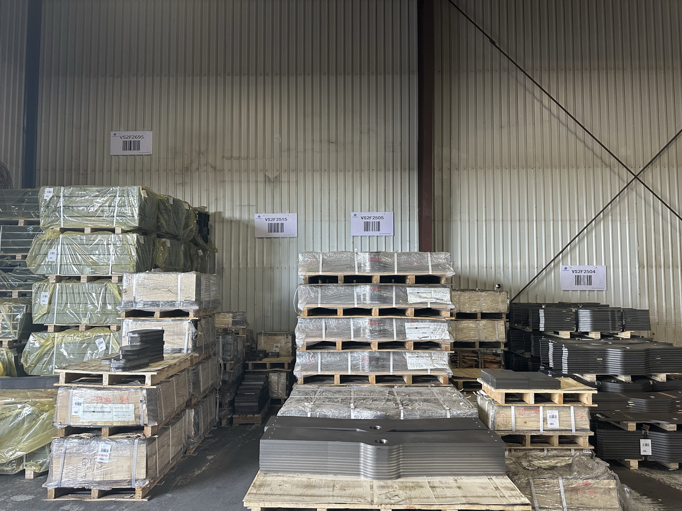 labeled-pallets Barcoded, labeled inventory for SKU-level traceability